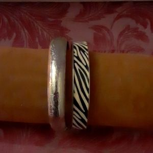 Zebra & Silver Bangle Bracelets
